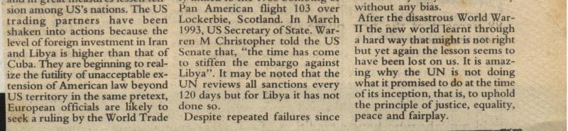Scanned page 2 of 2 from “Untenable US Agenda Against Libya”