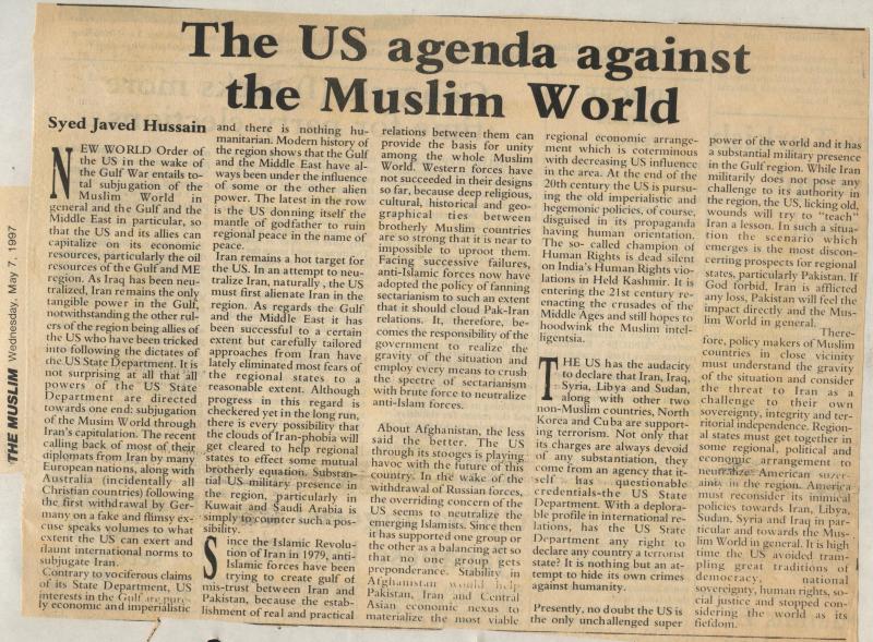 The US Agenda Against the Muslim World